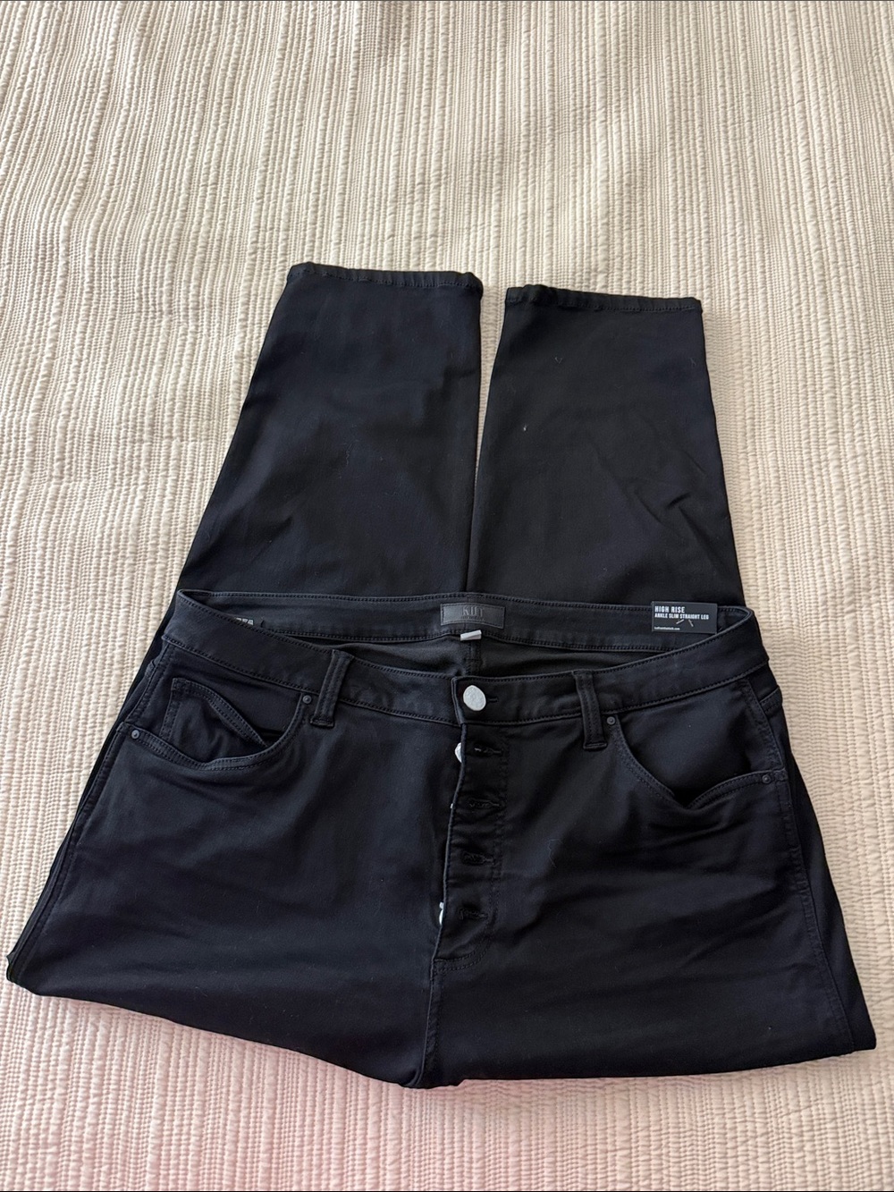 Kut From The Kloth Black High Rise Ankle Slim Straight Leg Jeans | Sz 20W